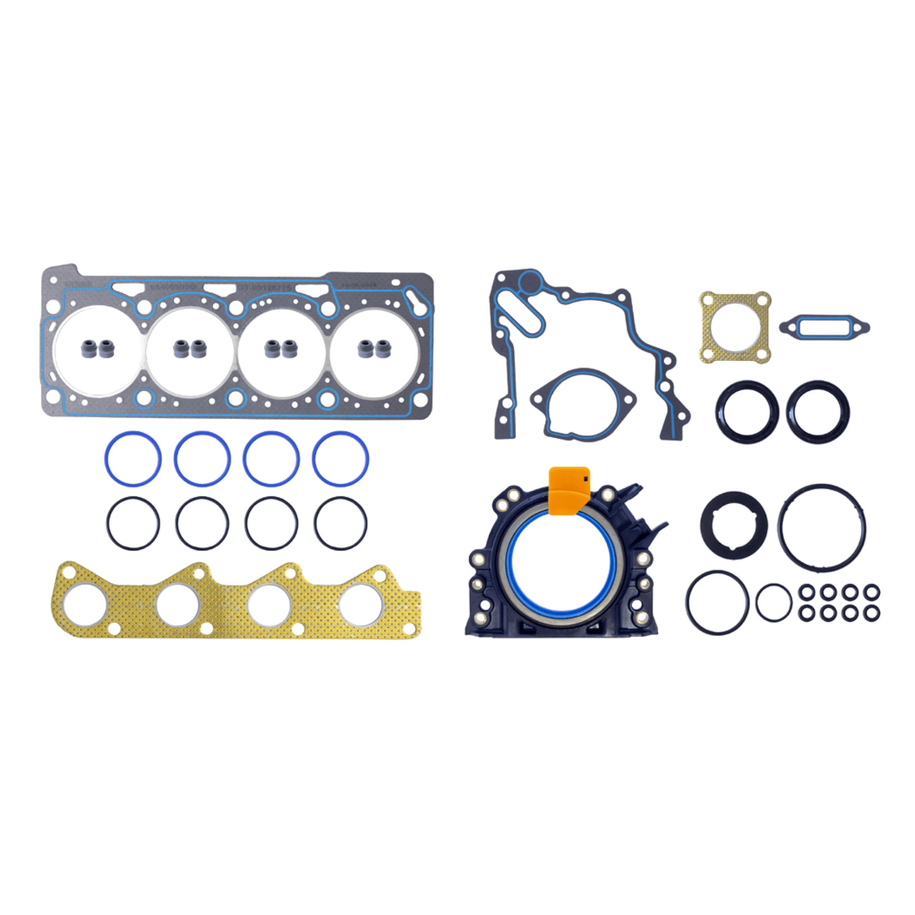 Juego de juntas para Volkswagen, Seat, 1.6 l., L4, 8 Válvulas, SOHC, Crossfox 07/13, Gol 09/14, Lupo 05/09, Polo 03/07, Saveiro 10/16, Sportvan 07/09, Cordoba, Ibiza 03/09, BAH, EA111; Reten de Reluctor Liso, Cabeza SB. FSX-8640092SB